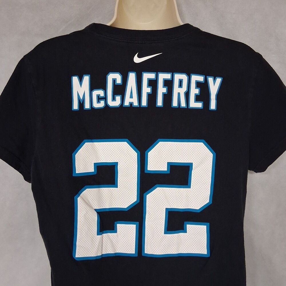 Nike Christian McCaffrey Carolina Panthers Jersey T-Shirt Women's Large Black